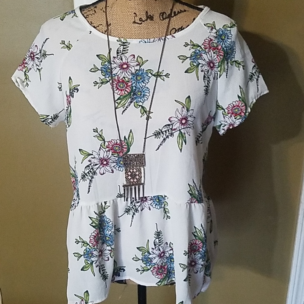 Floral peplum top